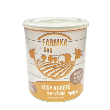 FARMKA DOG masová konzerva s kuřetem 800g