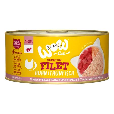 WOW Cat konzerva Filet Kuřecí s tuňákem Adult 70g