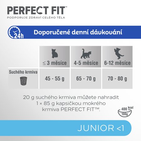 PERFECT FIT granule pro kočky Junior s kuřecím 750 g