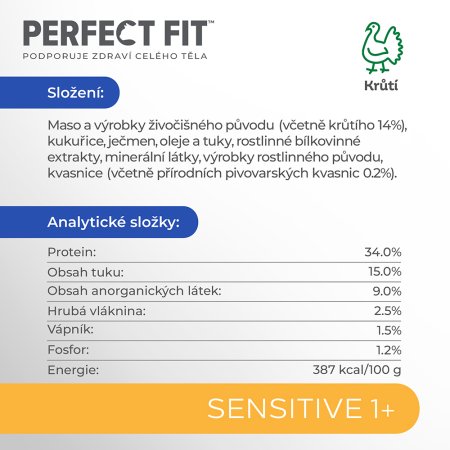 PERFECT FIT granule pro kočky Sensitive s krůtím 7 kg
