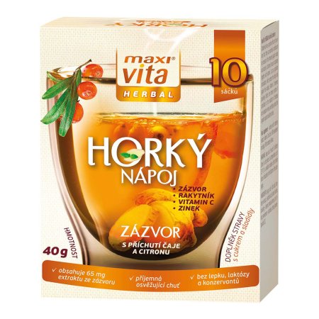 Vitar Maxi Vita Herbal Horký nápoj Zázvor 10 sáčků