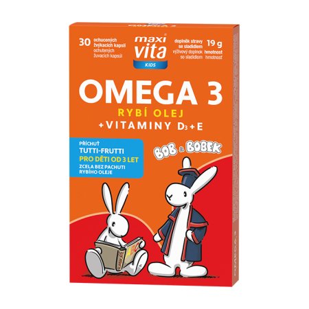 Vitar Maxi Vita Kids Omega 3 + vitaminy D, E 30 kapslí