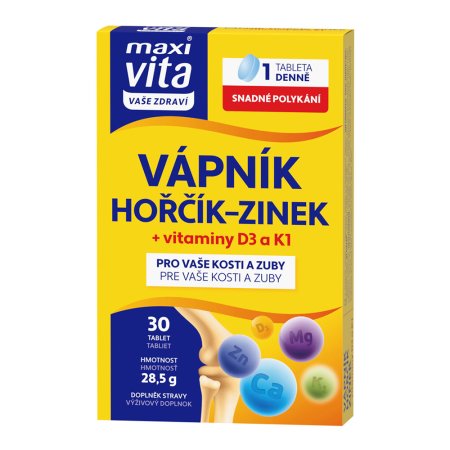 Vitar Maxi Vita Vápník + hořčík + zinek + D3 + K1 30 tablet