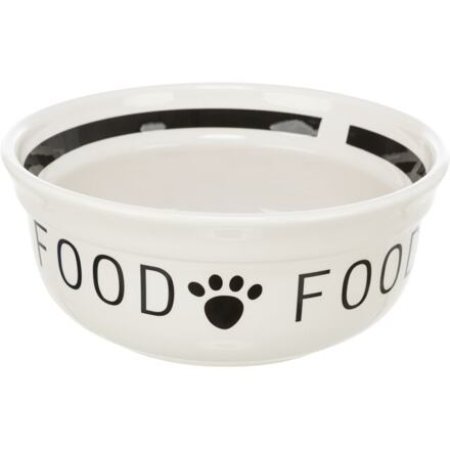 Trixie Keramická miska FOOD, bílá/černá 2,6 l/ průměr 25 cm