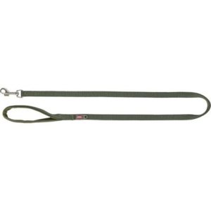 Trixie Vodítko PREMIUM s vyplněnou rukojetí - olivově zelená 1,20 m/10 mm