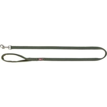 Trixie Vodítko PREMIUM s vyplněnou rukojetí - olivově zelená 1,20 m/10 mm
