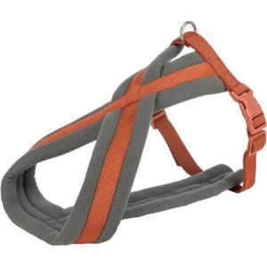 Trixie Nylonový postroj PREMIUM podšitý, rezavá/grafit 70-110cm/25mm