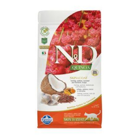 N&D Quinoa CAT Skin&Coat Herring & Coconut 1,5kg (EXPIRACE 07/2024)