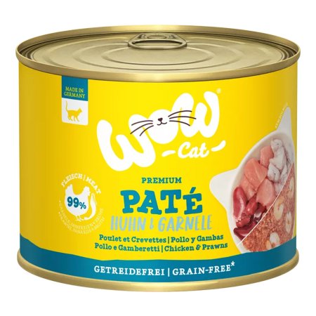 WOW Cat konzerva Paté Kuře s krevetami Adult 200g