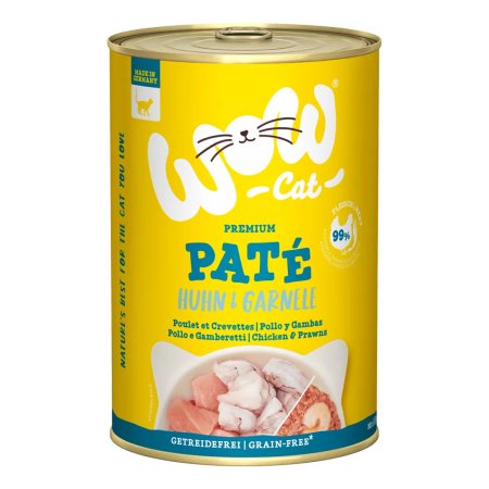 WOW Cat konzerva Paté Kuře s krevetami Adult 400g