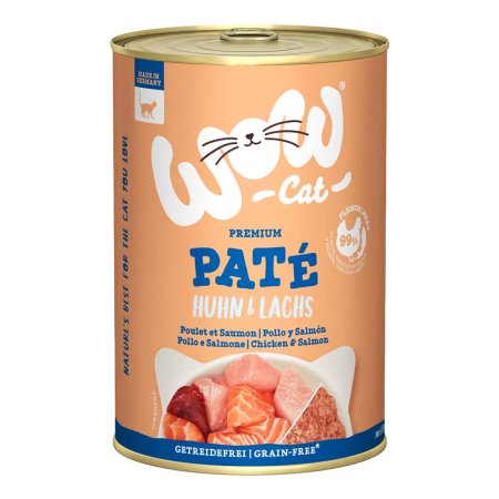 WOW Cat konzerva Paté Kuře s lososem Adult 400g