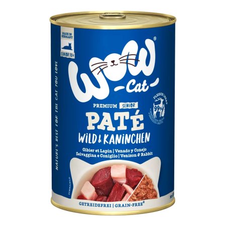 WOW Cat konzerva Paté Zvěřina s králíkem Senior 400g