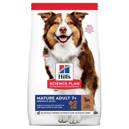 Hill’s Science Plan Canine Mature Adult 7+ Medium Lamb & Rice 14 kg (POŠKOZENÝ OBAL)