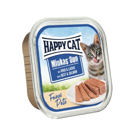 Happy Cat Minkas Duo Paté Hovězí & Losos 100 g