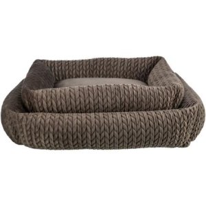 Trixie Obdélníkový pelech LIVIA sametový, hnědá 80 x 60 cm