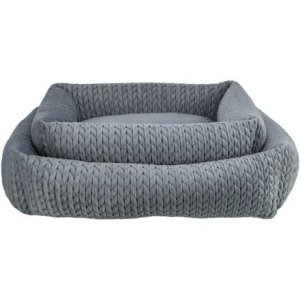 Trixie Obdélníkový pelech LIVIA sametový, šedá 80 x 60 cm