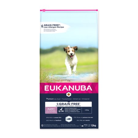 Eukanuba Puppy & Junior Small & Medium Grain Free Ocean Fish 12 kg (EXPIRACE 05/2024)