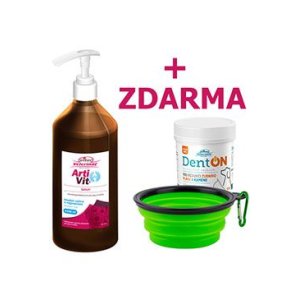 VITAR Veterinae Artivit Sirup 1000 ml + DentON 100 g + cestovní miska ZDARMA