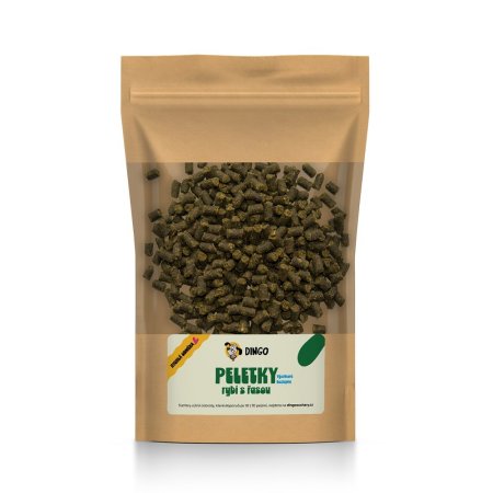 DINGO peletky ryba s řasou, 150g