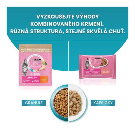 Purina One Bifensis Junior s kuřetem a celozrnnými obilovinami 800 g