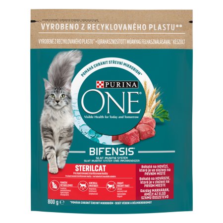 Purina One Bifensis Sterilcat s hovězím a pšenicí 800 g