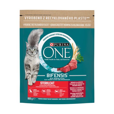 Purina One Bifensis Sterilcat s hovězím a pšenicí 800 g
