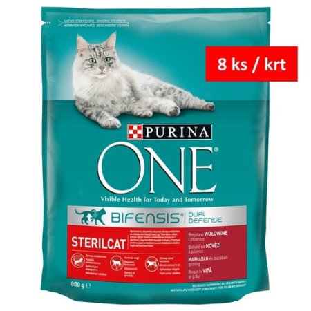 Purina One Bifensis Sterilcat s hovězím a pšenicí 800 g