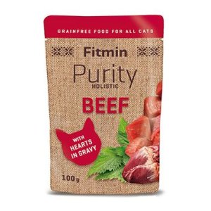 FITMIN CAT Purity Hovězí kapsička se srdíčky 100 g