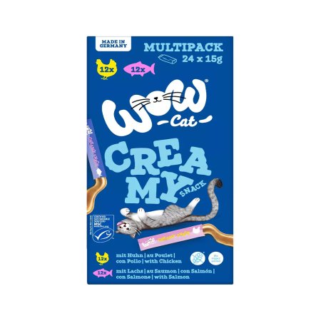 WOW Cat lízací pyré Creamy Multipack 24x15g