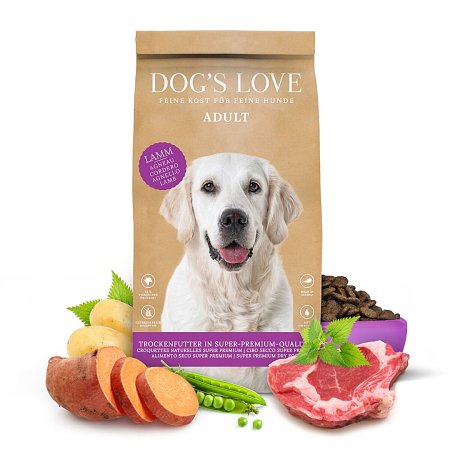 Dog"s Love granule Jehněčí Adult 12kg - poškozené balení