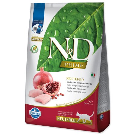 Krmivo N&D Cat Prime Neutered Chicken & Pomegranate 5kg