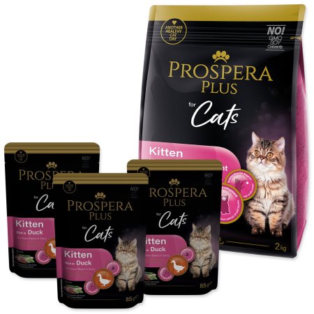 Krmivo Prospera Plus Kitten Chicken Healthy Development 2kg+3 kapsičky ZDARMA