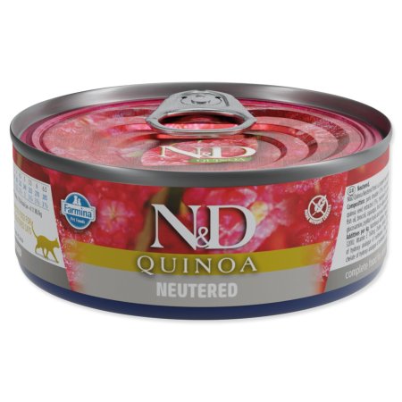 Konzerva N&D Cat Quinoa Neutered Pork 80g