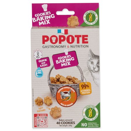 Pečící směs Popote kuřecí Grain Free pro kočky 200g