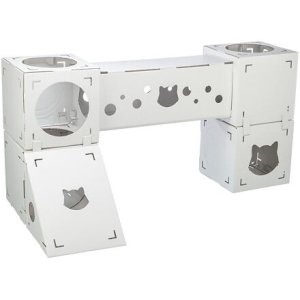 FINCA FELICE kartonový nábytek pro kočky, 125 x 62 x 62 cm, nosnost 8 kg, bílá