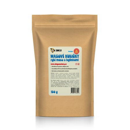 Dingo Masové kuličky rybí maso s bylinkami 16 mm, 150 g