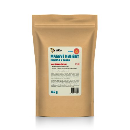 Dingo Masové kuličky kachna a losos 16 mm, 150 g