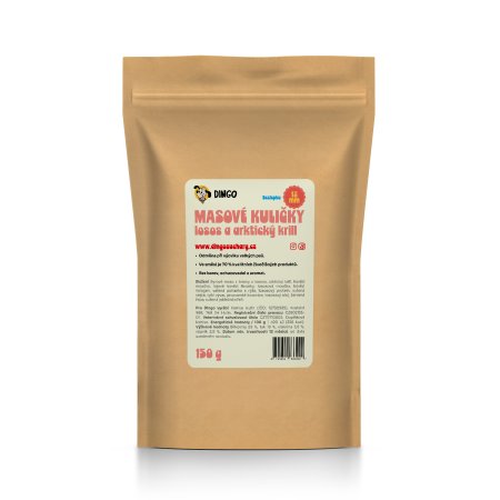 Dingo Masové kuličky losos a arktický krill 12 mm, 150 g