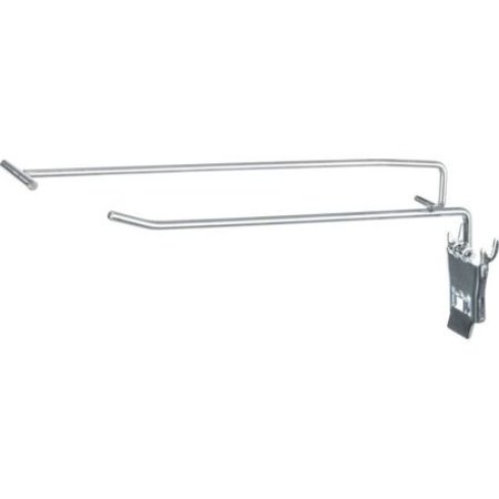 Háček jednoduchý, s úchytem na cenovku, 20 cm, stříbrná