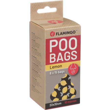 Flamingo Basic Scent Sáčky s citrónovou vůní na exkrementy 8x15ks