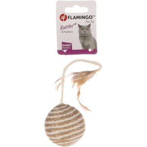 Flamingo Frits Hračka pro kočky Míček s jutou 6cm