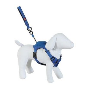 Postroj pes s vodítkem EASY RIDE modrá S Zolux