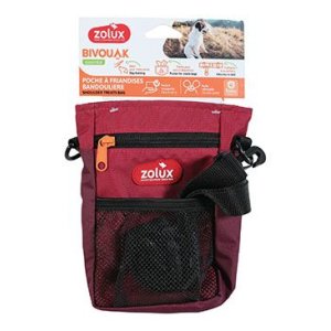 Kapsička na pamlsky BIVOUAK s popruhem červená Zolux