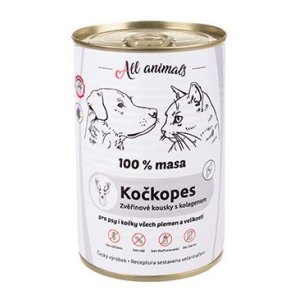 All Animals kočkopes Zvěřinové kousky s kolagenem 400g