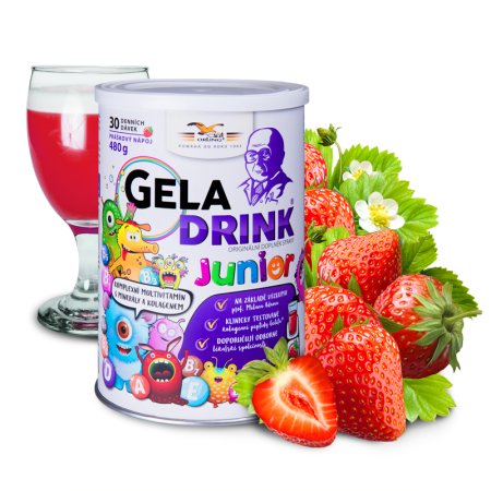 Orling Geladrink Junior práškový nápoj příchuť jahoda 480 g