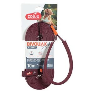 Vodítko pes BIVOUAK ploché,silik.15mm/10m červená Zolux
