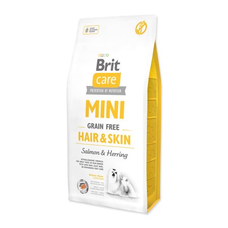 Brit Care Dog Mini Grain Free Hair & Skin 7kg (POŠKOZENÝ OBAL, expirace 06/2024)