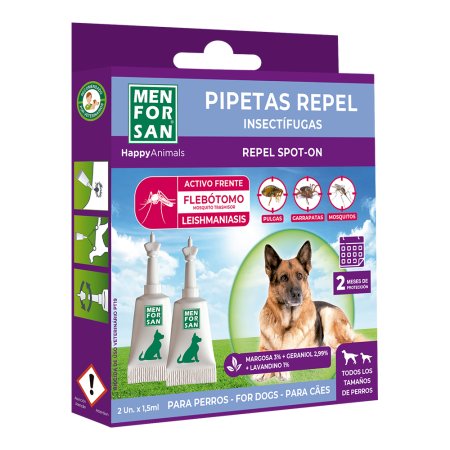 Menforsan Antiparazitní pipety proti blechám a klíšťatům pro psy 2 x 1,5 ml