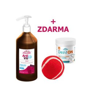 VITAR Veterinae Artivit Sirup 1000 ml s dávkovačem + DentON 100g + Aportovací míček pro psy ZDARMA