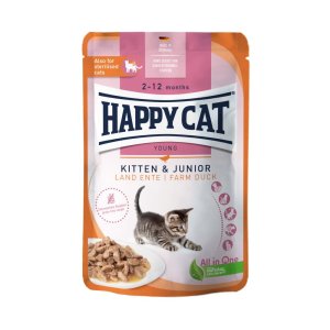 Happy Cat Kapsička Kitten & Junior Land-Ente 85 g